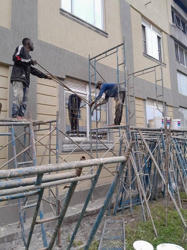 Our team working on a project